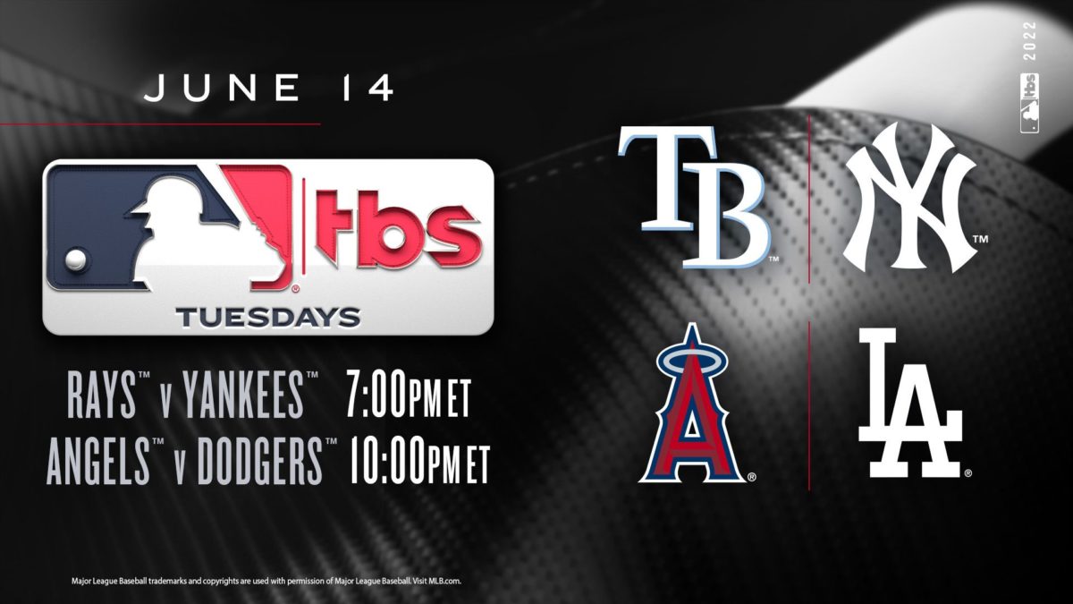 Photo of MLB on TBS Tuesday Night to Present Marquee Doubleheader, Tomorrow, June 14 – Tampa Bay Rays vs. New York Yankees at 7 p.m. ET, Followed by Los Angeles Angels vs. Los Angeles Dodgers at 10 p.m.